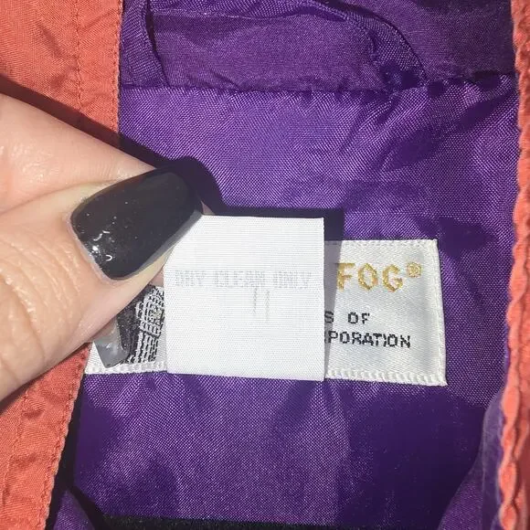 Vintage London Fog Jacket Womens Medium Colorblock Silk Windbreaker 80s Retro - Picture 3 of 6